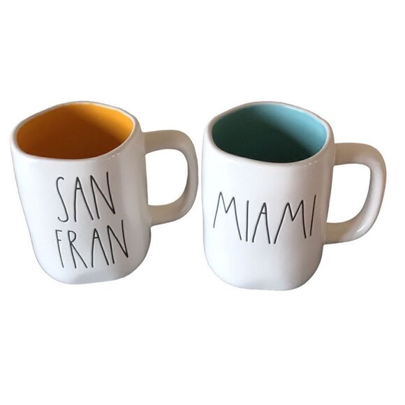 NEW Rae Dunn San Fran And Miami Coffee Mugs - Picture 1 of 9